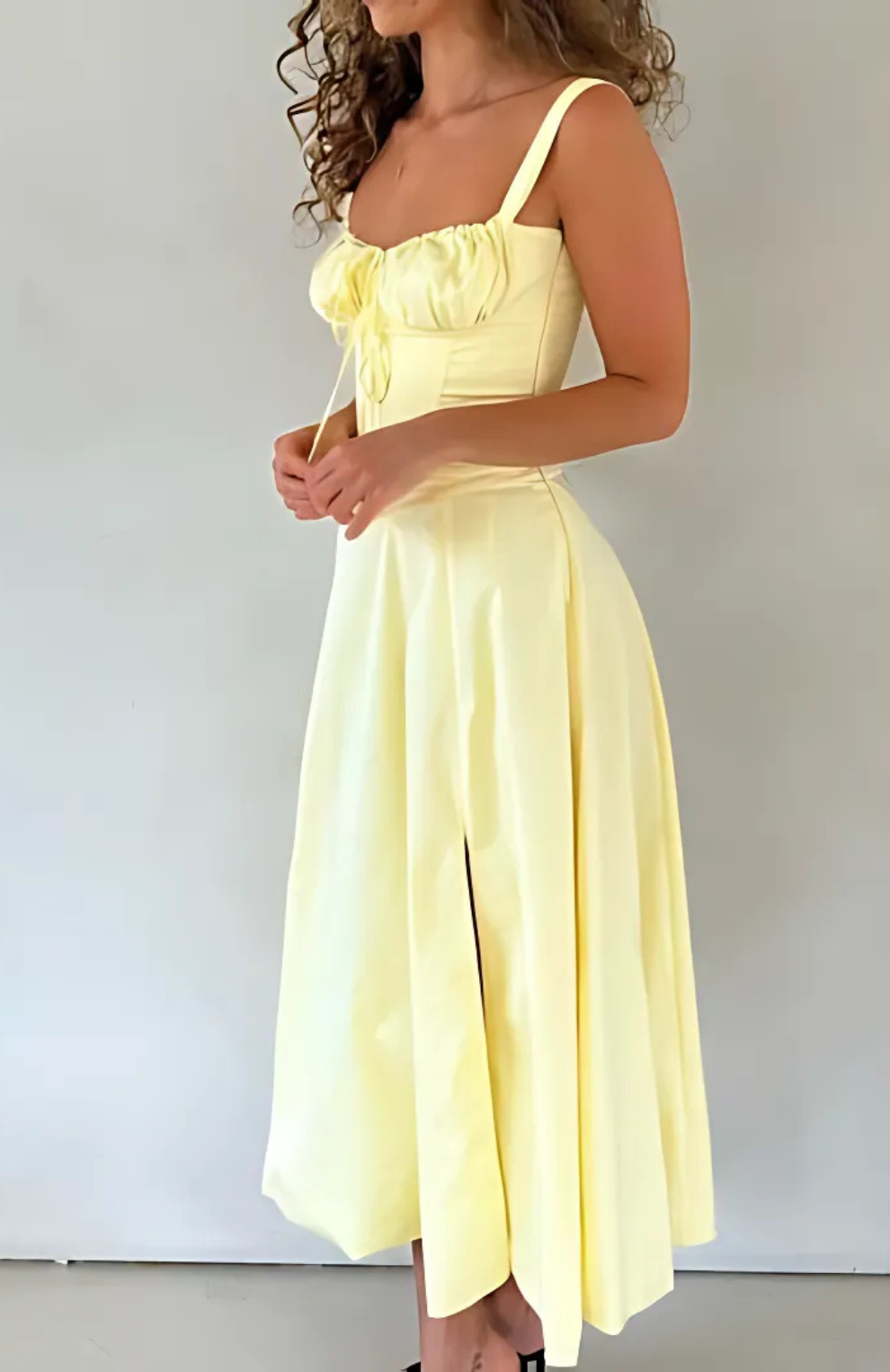 LAURA SATIN MIDI DRESS