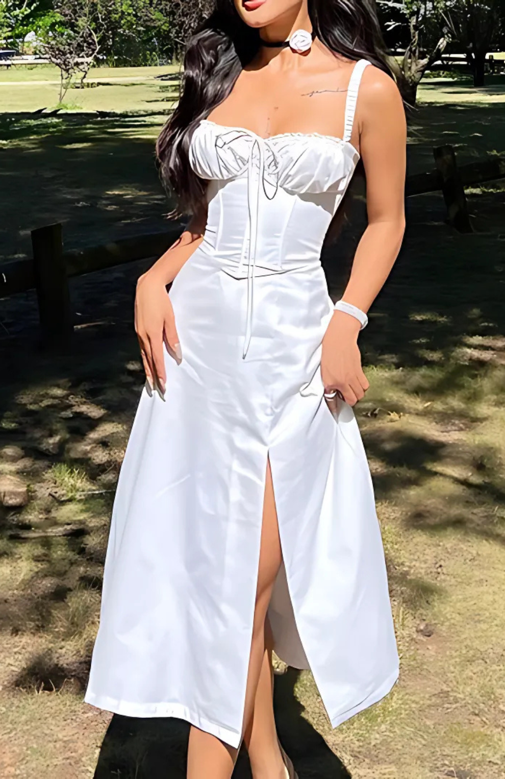 LAURA SATIN MIDI DRESS