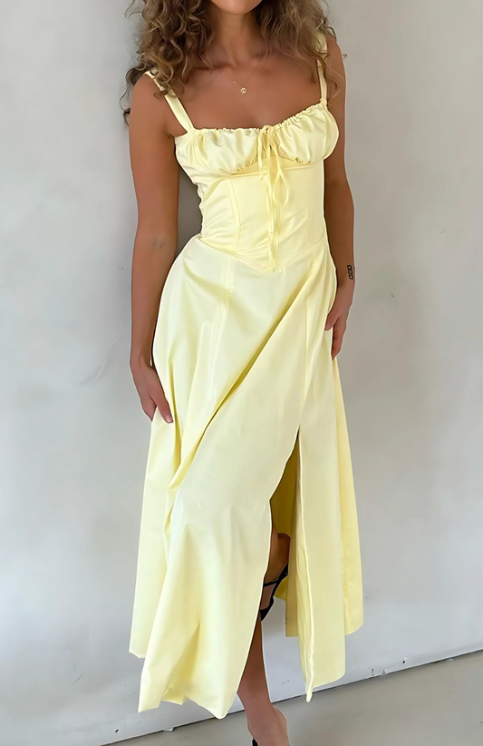 LAURA SATIN MIDI DRESS